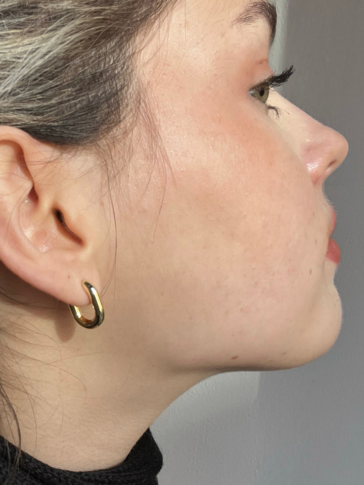 14K-gold-filled classic oval huggies - valentshop.com