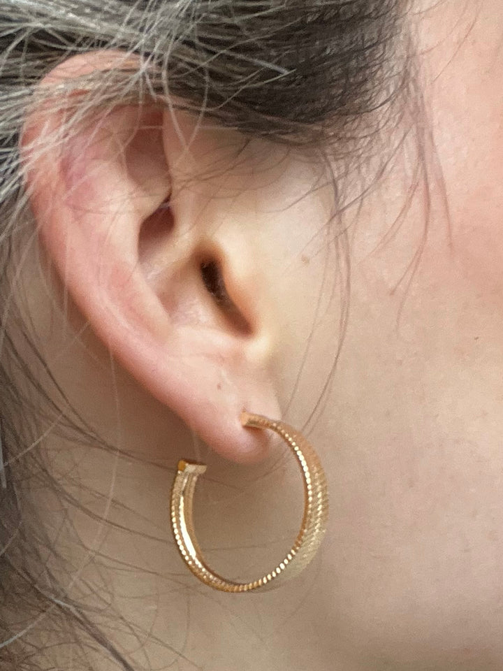 14K-gold-filled herringbone hoops - valentshop.com