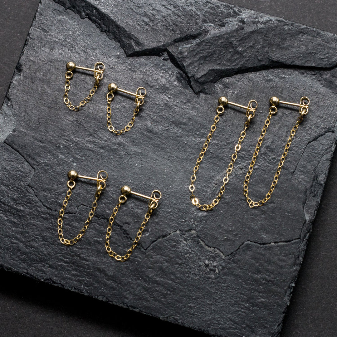 "front-to-back" chain earrings - classic cable - valentshop.com