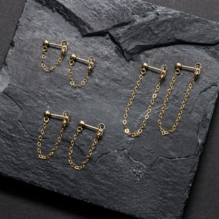 "front-to-back" chain earrings - classic cable - valentshop.com