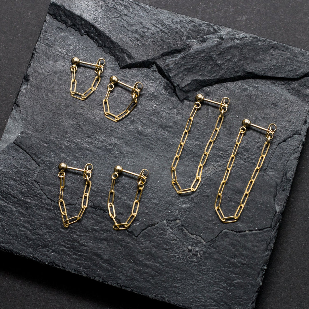 "front-to-back" chain earrings - modern anchor - valentshop.com