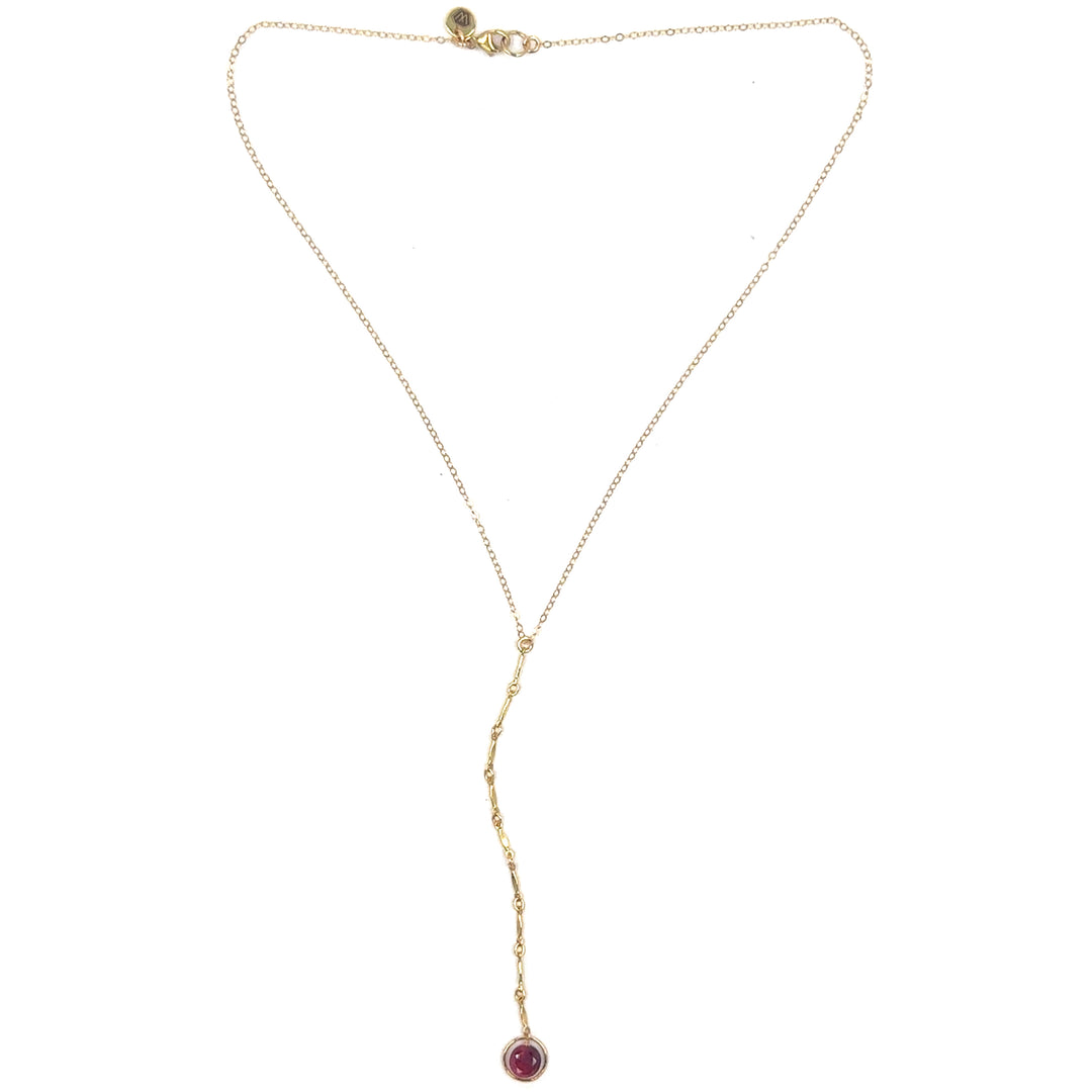 halo birthstone Y-necklace - Valentshop Jewelry