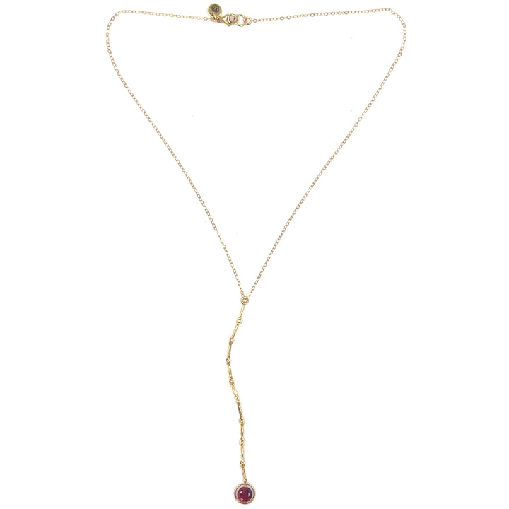 halo birthstone Y-necklace - Valentshop Jewelry