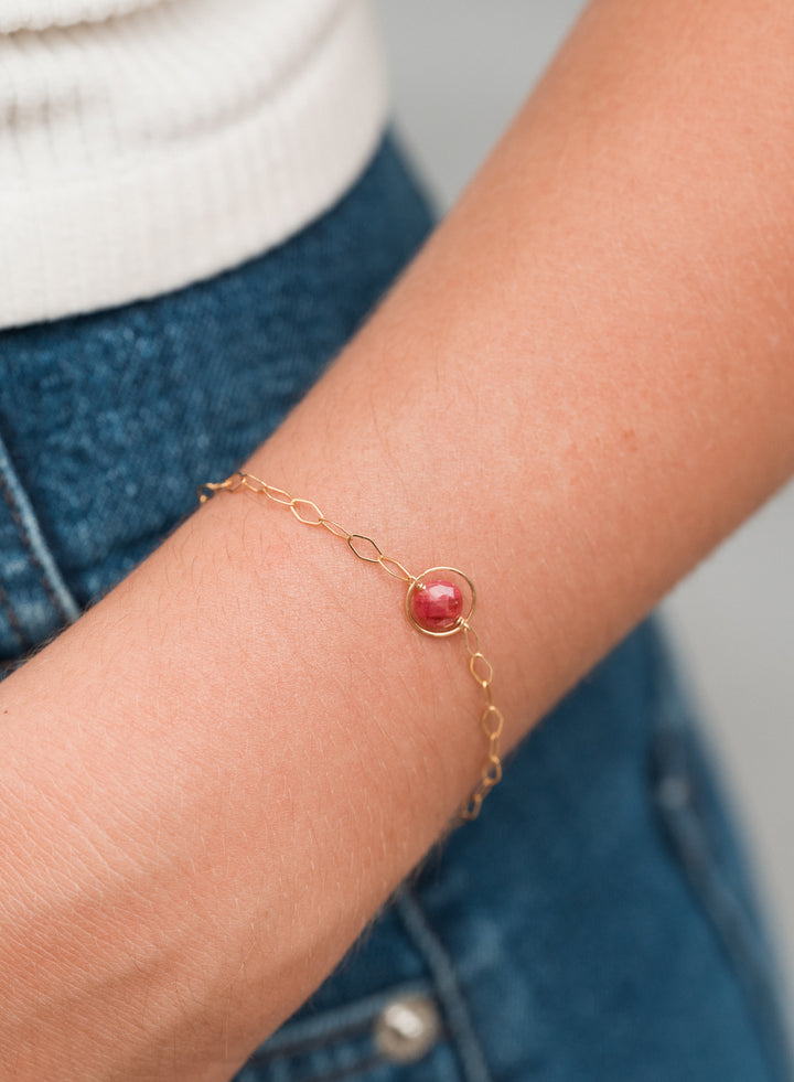 halo birthstone marquise link bracelet - Valentshop Jewelry