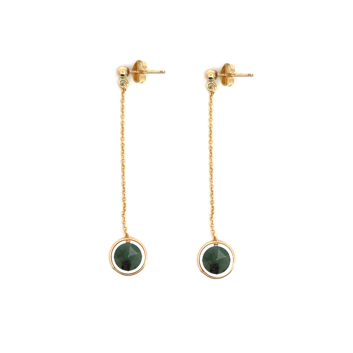 halo birthstone chain drop earrings - Valentshop Jewelry