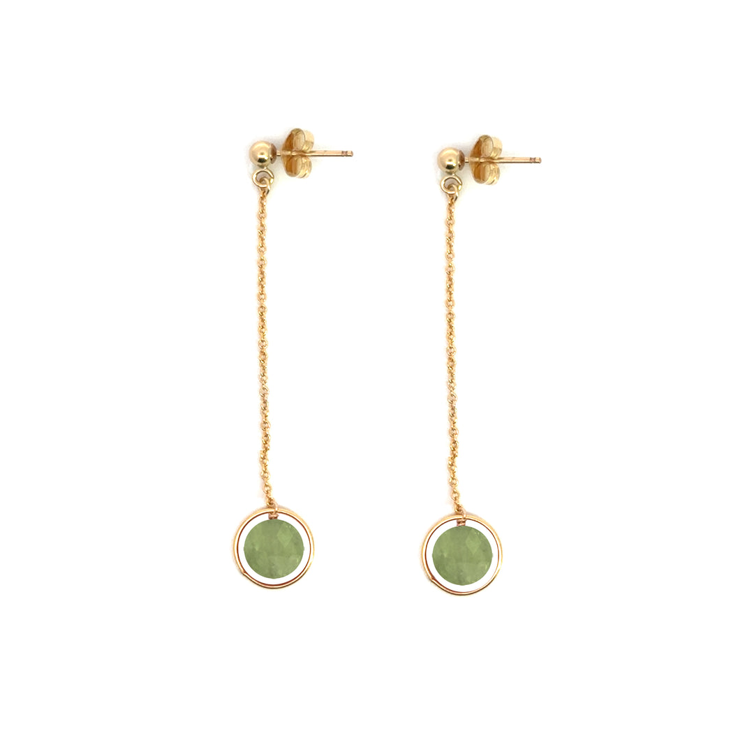 halo birthstone chain drop earrings - Valentshop Jewelry