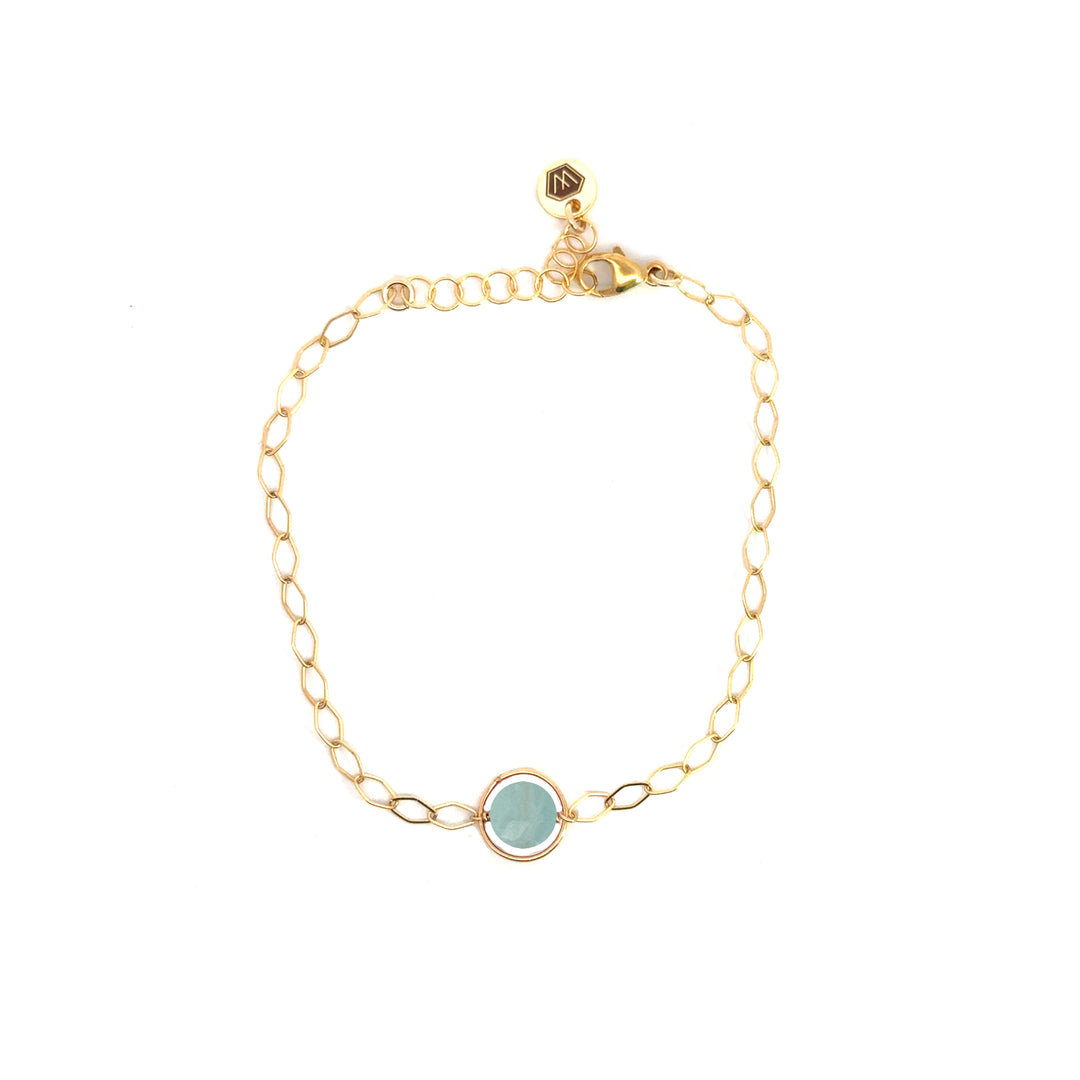 halo birthstone marquise link bracelet - Valentshop Jewelry