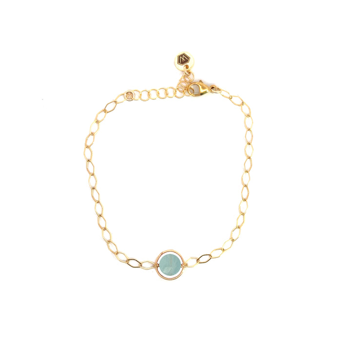 halo birthstone marquise link bracelet - Valentshop Jewelry