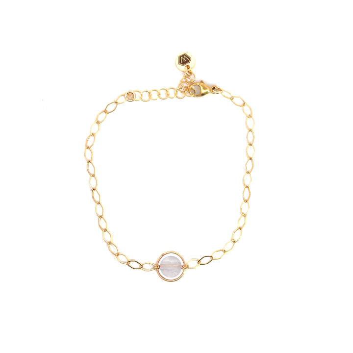 halo birthstone marquise link bracelet - Valentshop Jewelry