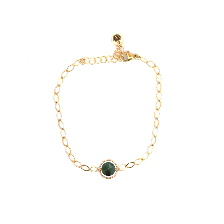 halo birthstone marquise link bracelet - Valentshop Jewelry