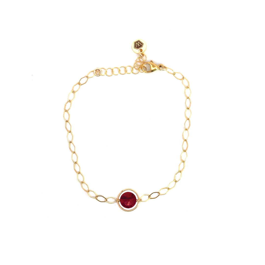 halo birthstone marquise link bracelet - Valentshop Jewelry