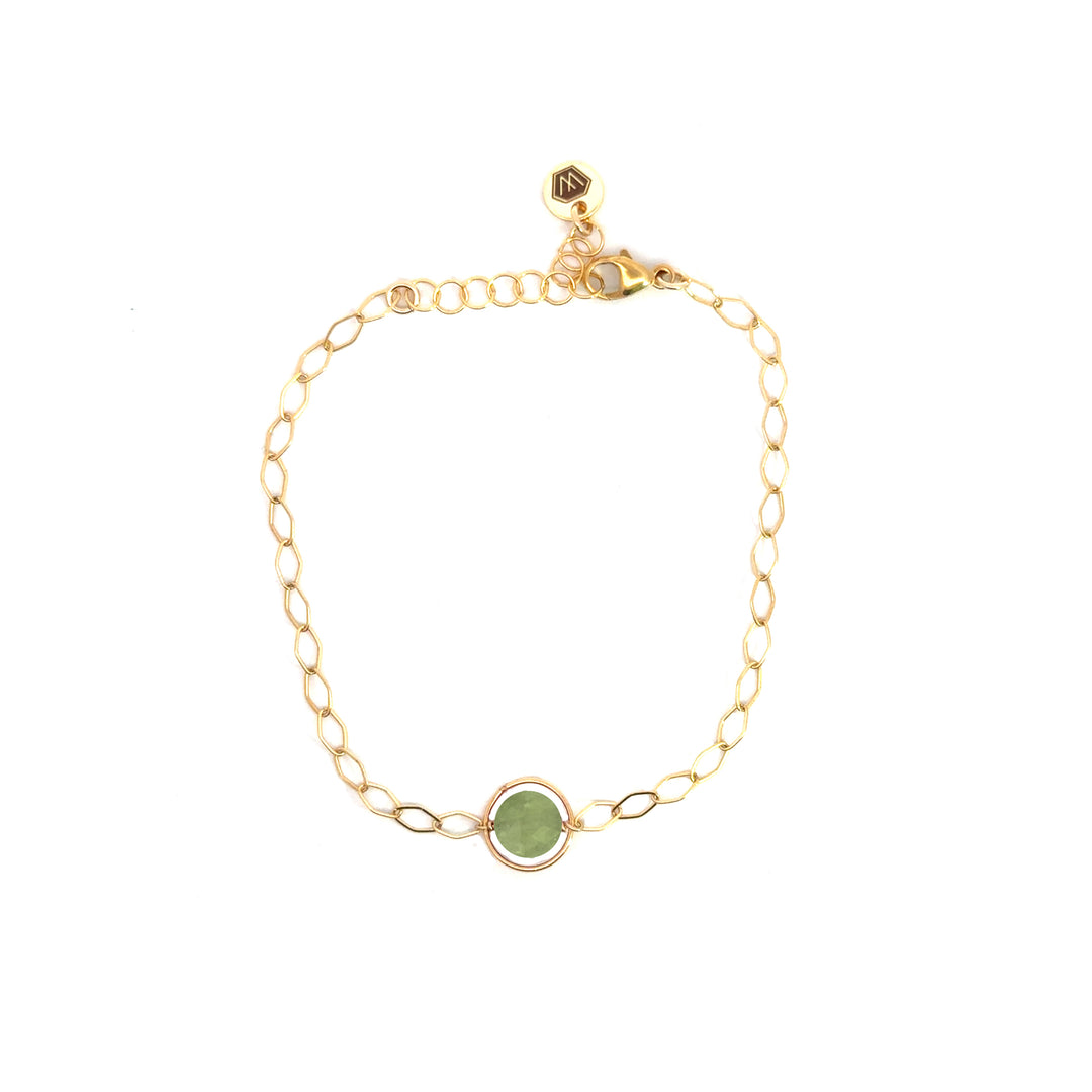 halo birthstone marquise link bracelet - Valentshop Jewelry