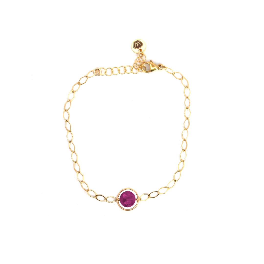 halo birthstone marquise link bracelet - Valentshop Jewelry