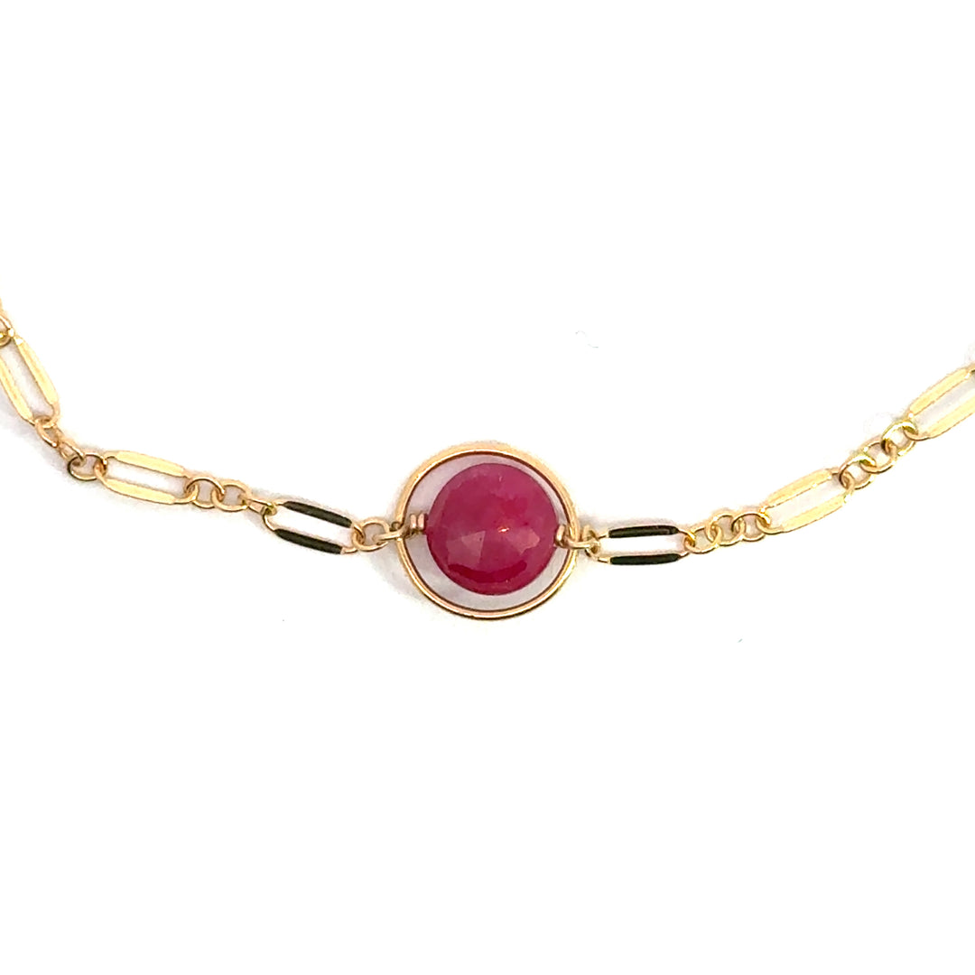 halo birthstone shimmer link bracelet - Valentshop Jewelry