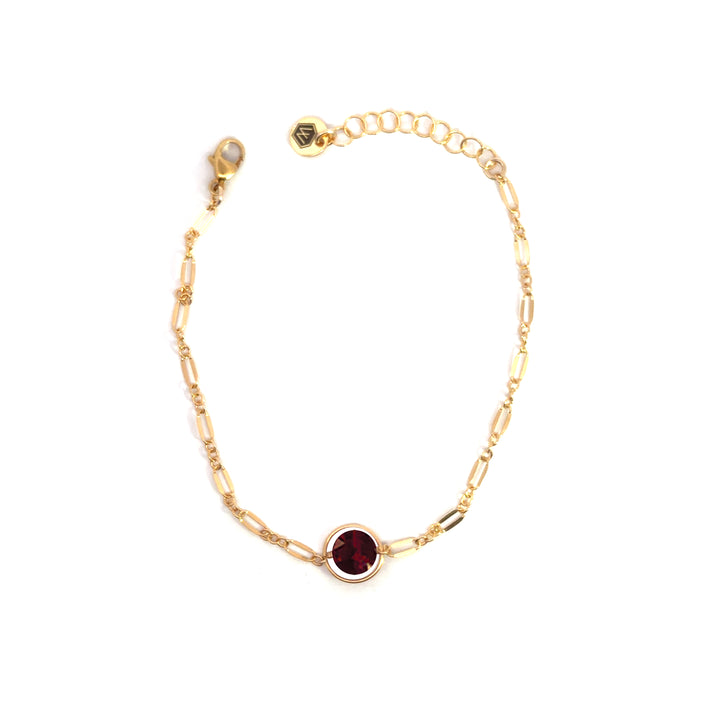 halo birthstone shimmer link bracelet - Valentshop Jewelry