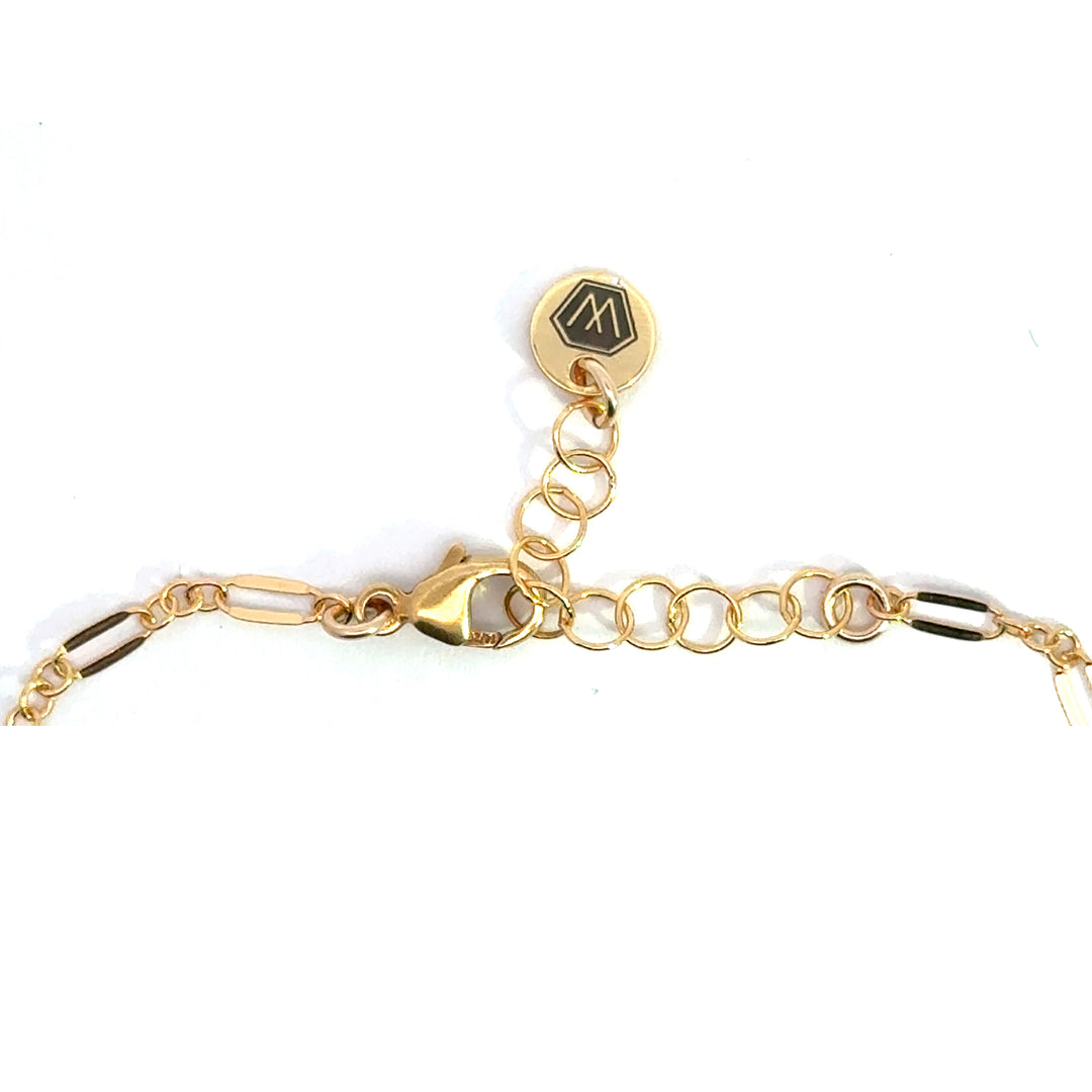 halo birthstone shimmer link bracelet - Valentshop Jewelry