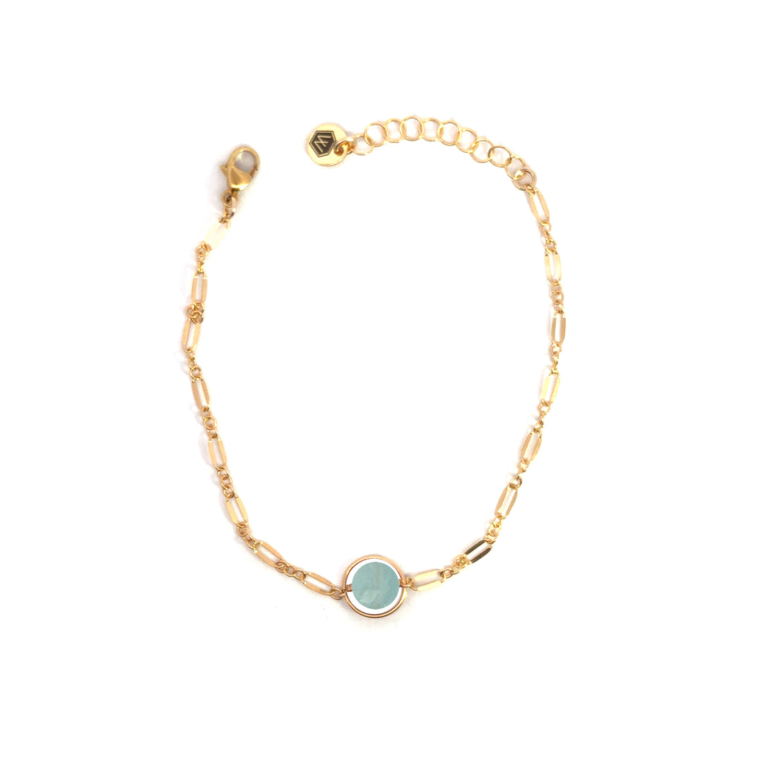 halo birthstone shimmer link bracelet - Valentshop Jewelry