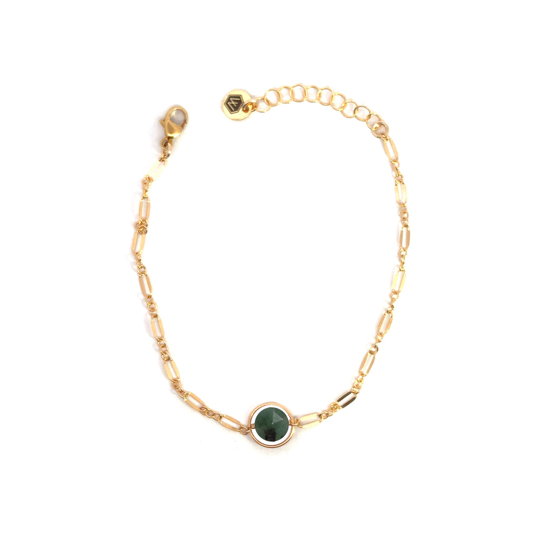 halo birthstone shimmer link bracelet - Valentshop Jewelry