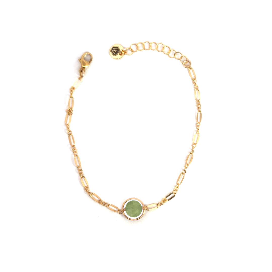 halo birthstone shimmer link bracelet - Valentshop Jewelry