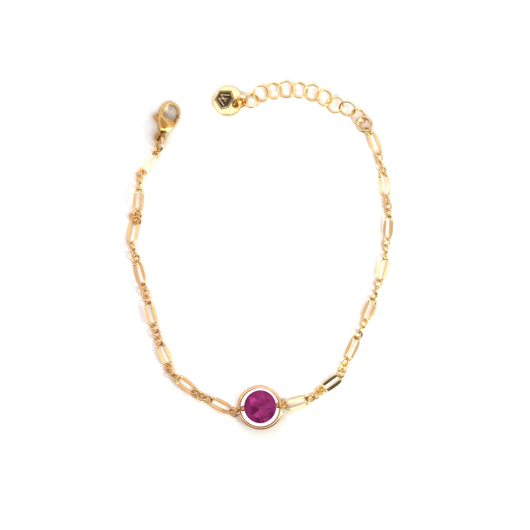 halo birthstone shimmer link bracelet - Valentshop Jewelry