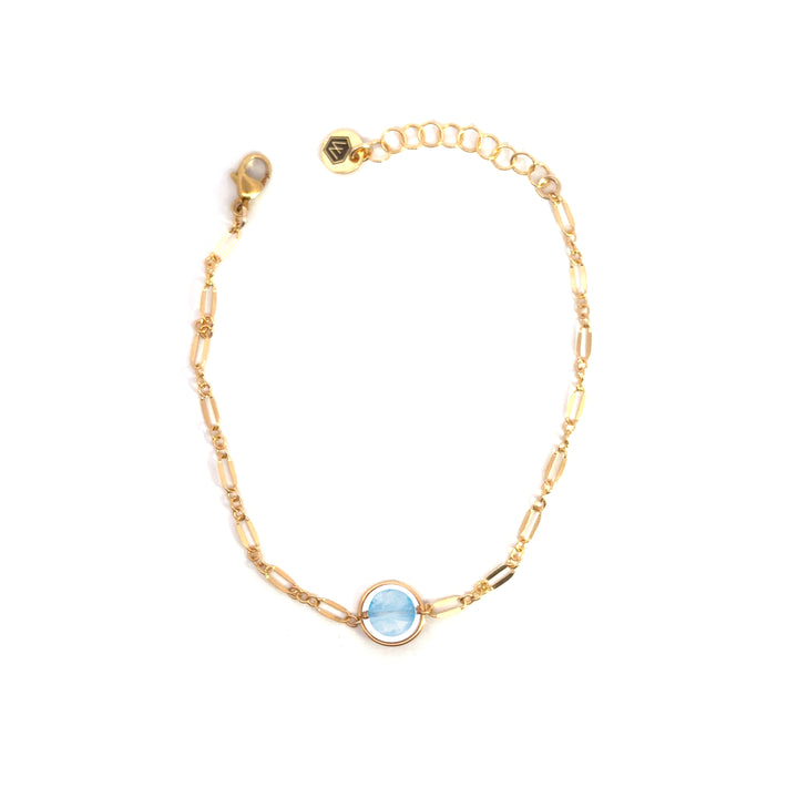 halo birthstone shimmer link bracelet - Valentshop Jewelry