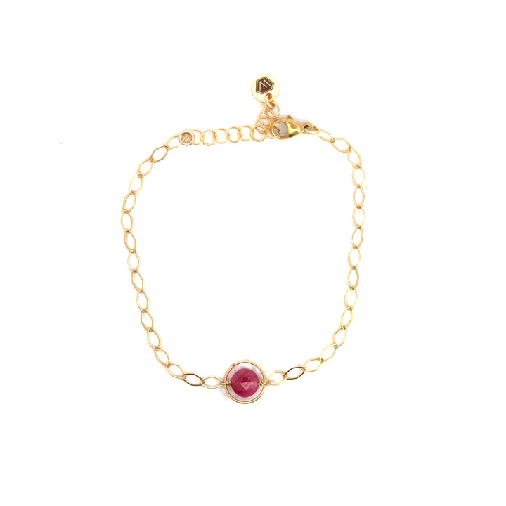 halo birthstone marquise link bracelet - Valentshop Jewelry