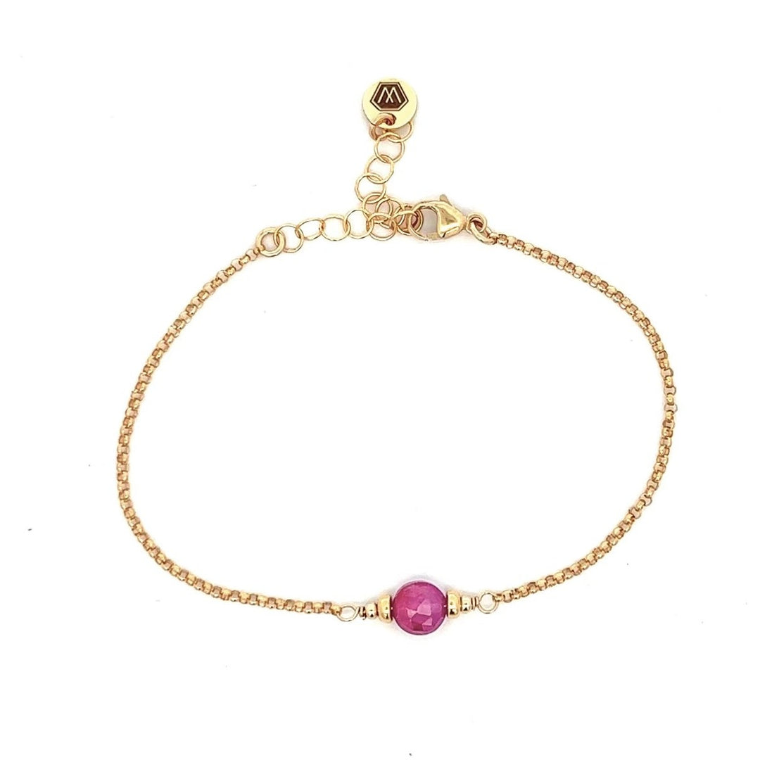 faceted birthstone coin charm bracelet - valentshop.com