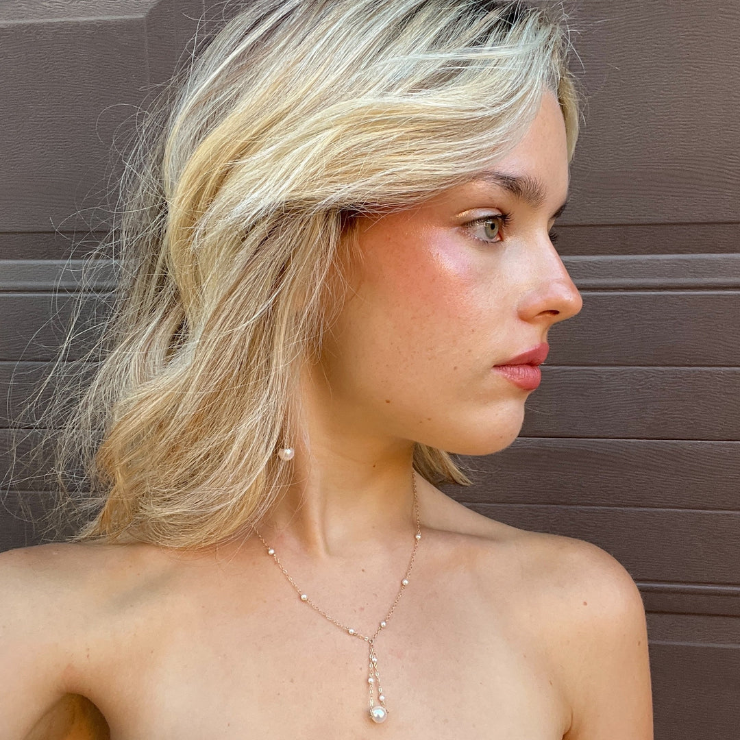 van luna - akoya pearl trapeze necklace - valentshop.com