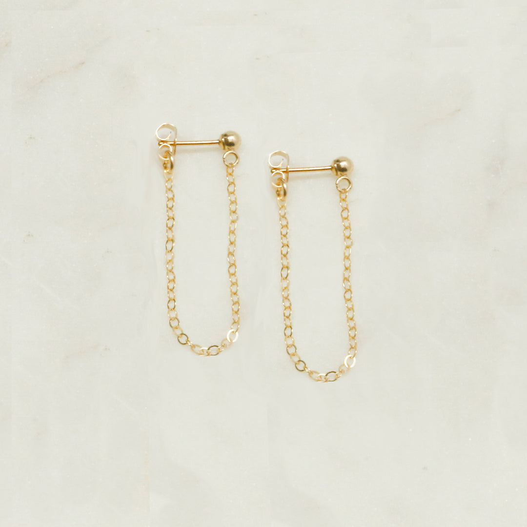 "front-to-back" chain earrings - classic cable - valentshop.com