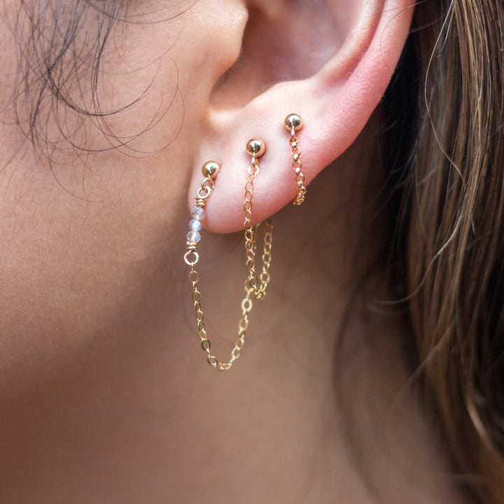 "front-to-back" chain earrings - modern anchor - valentshop.com