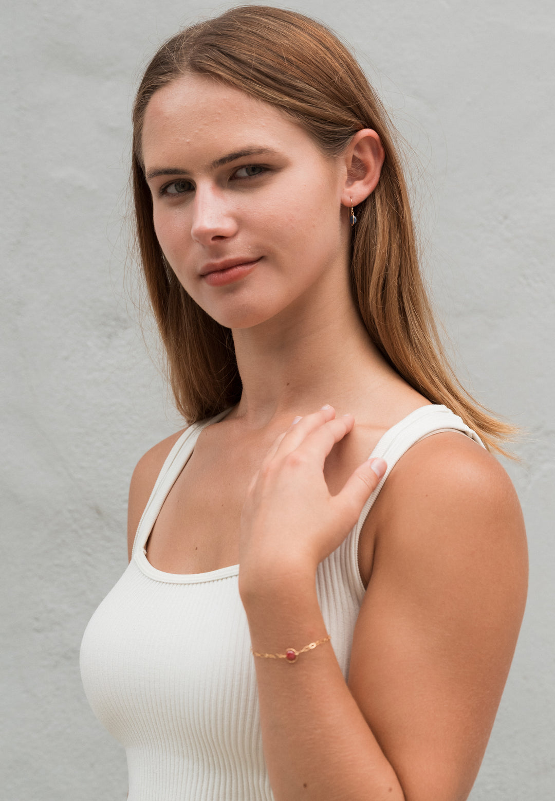 halo birthstone marquise link bracelet - Valentshop Jewelry