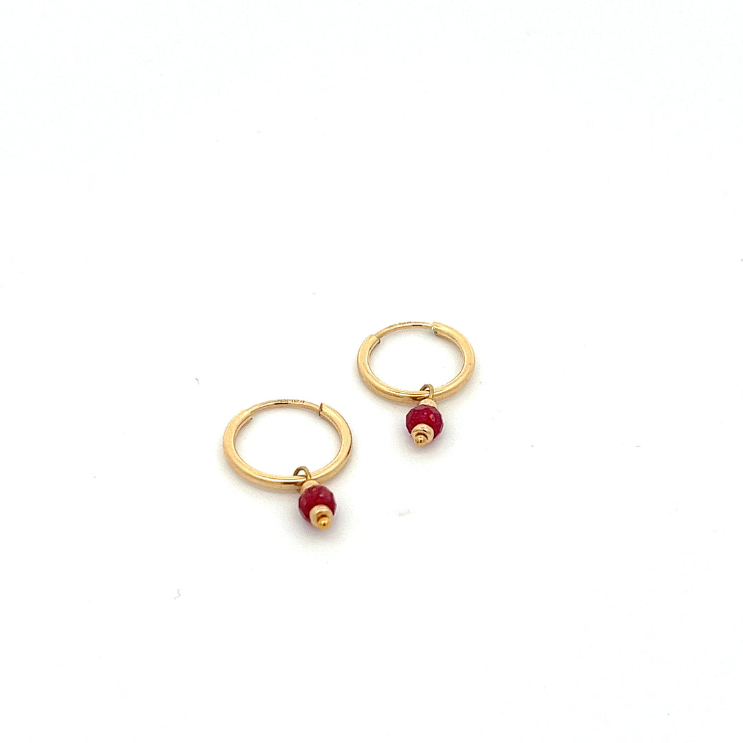 silk road - ruby dangle hoop earrings - valentshop.com