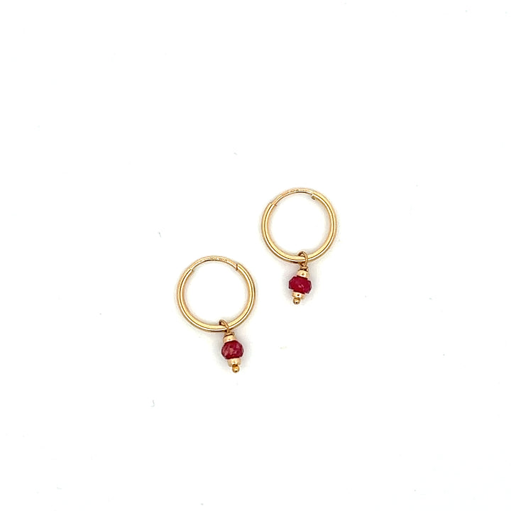 silk road - ruby dangle hoop earrings - valentshop.com