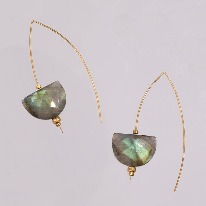 Northern Lights - Mezzaluna Golden Wire Earrings - valentshop.com