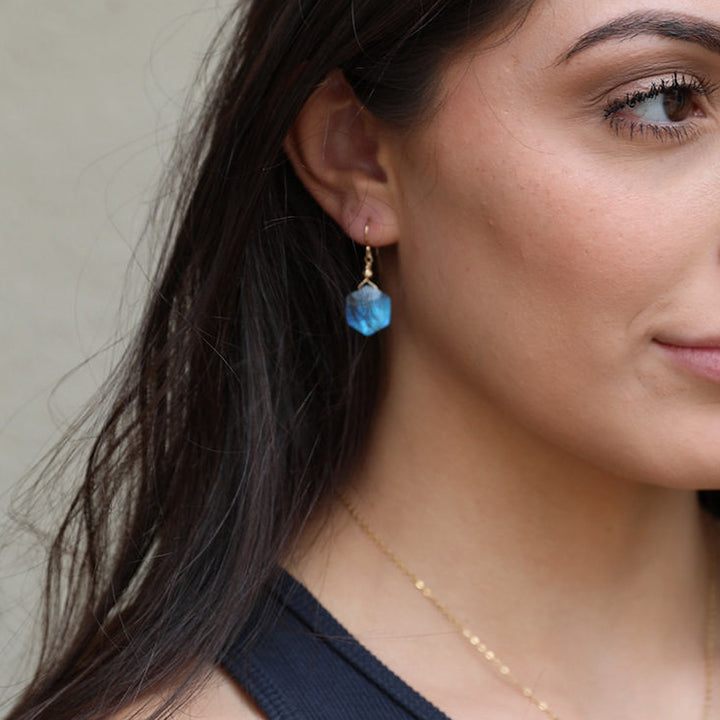 Northern Lights - Hexagon Drop Earrings - valentshop.com
