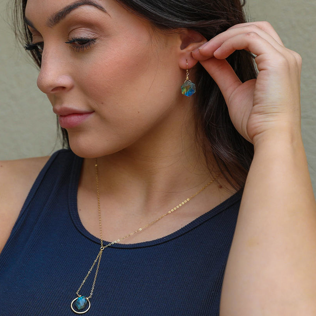 Northern Lights - Hexagon Drop Earrings - valentshop.com