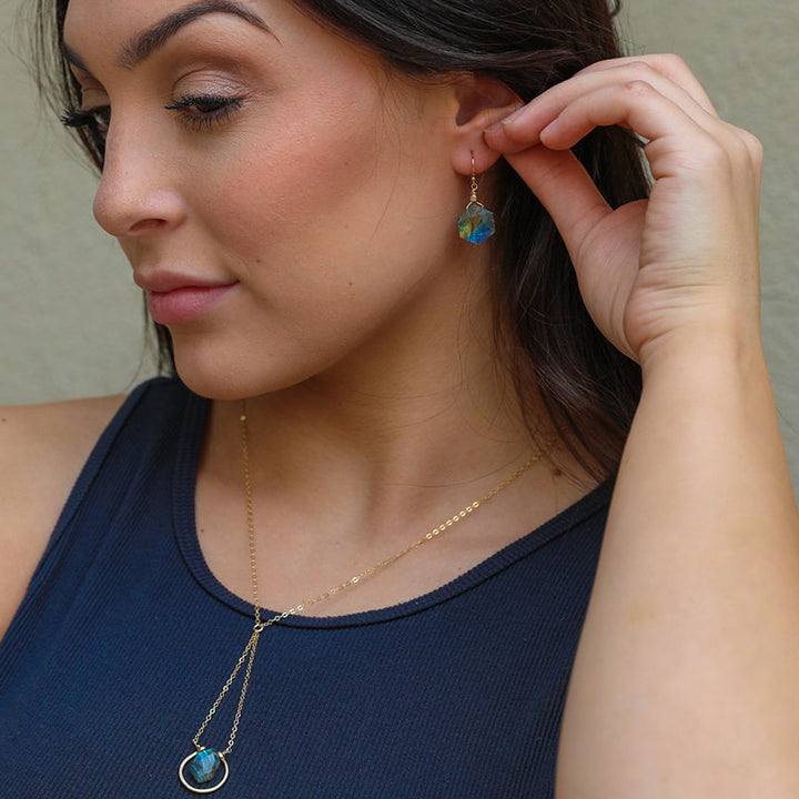 Northern Lights - Hexagon Drop Earrings - valentshop.com