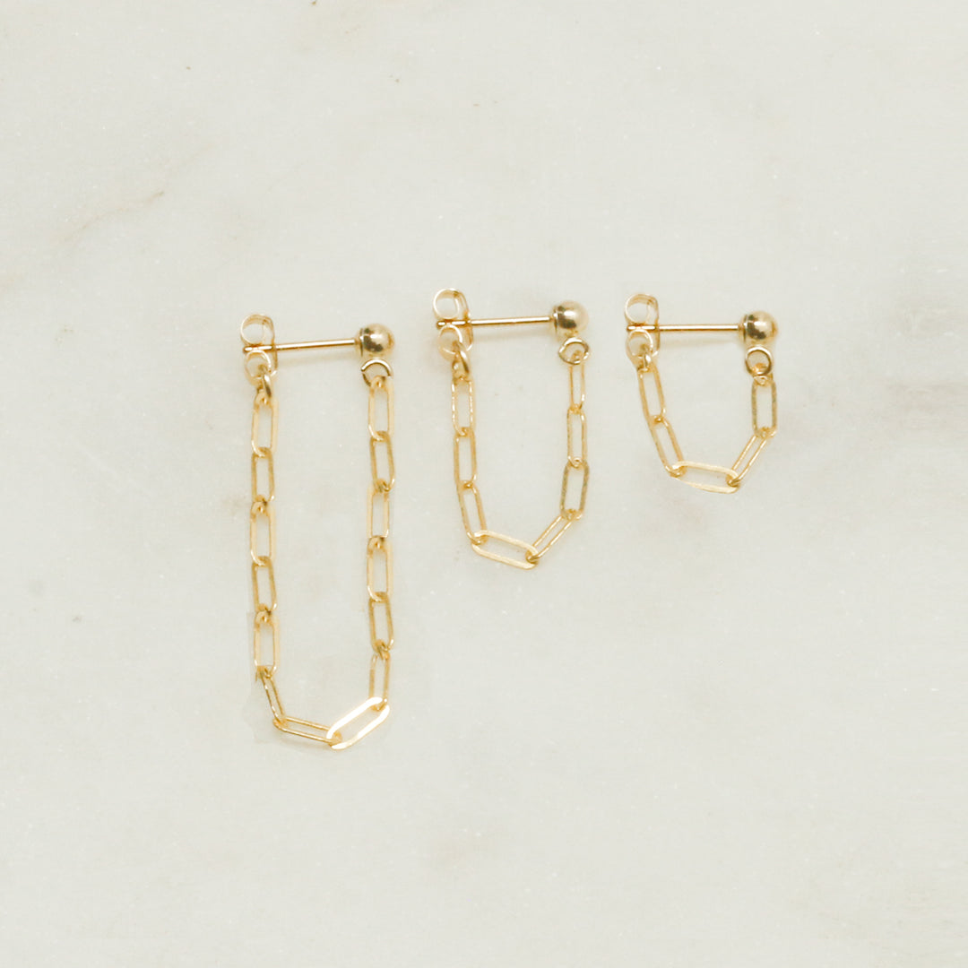 "front-to-back" chain earrings - modern anchor - valentshop.com