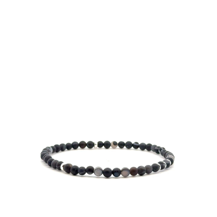P-76 Mens Natural Agate Beaded Bracelet - Valentshop Jewelry