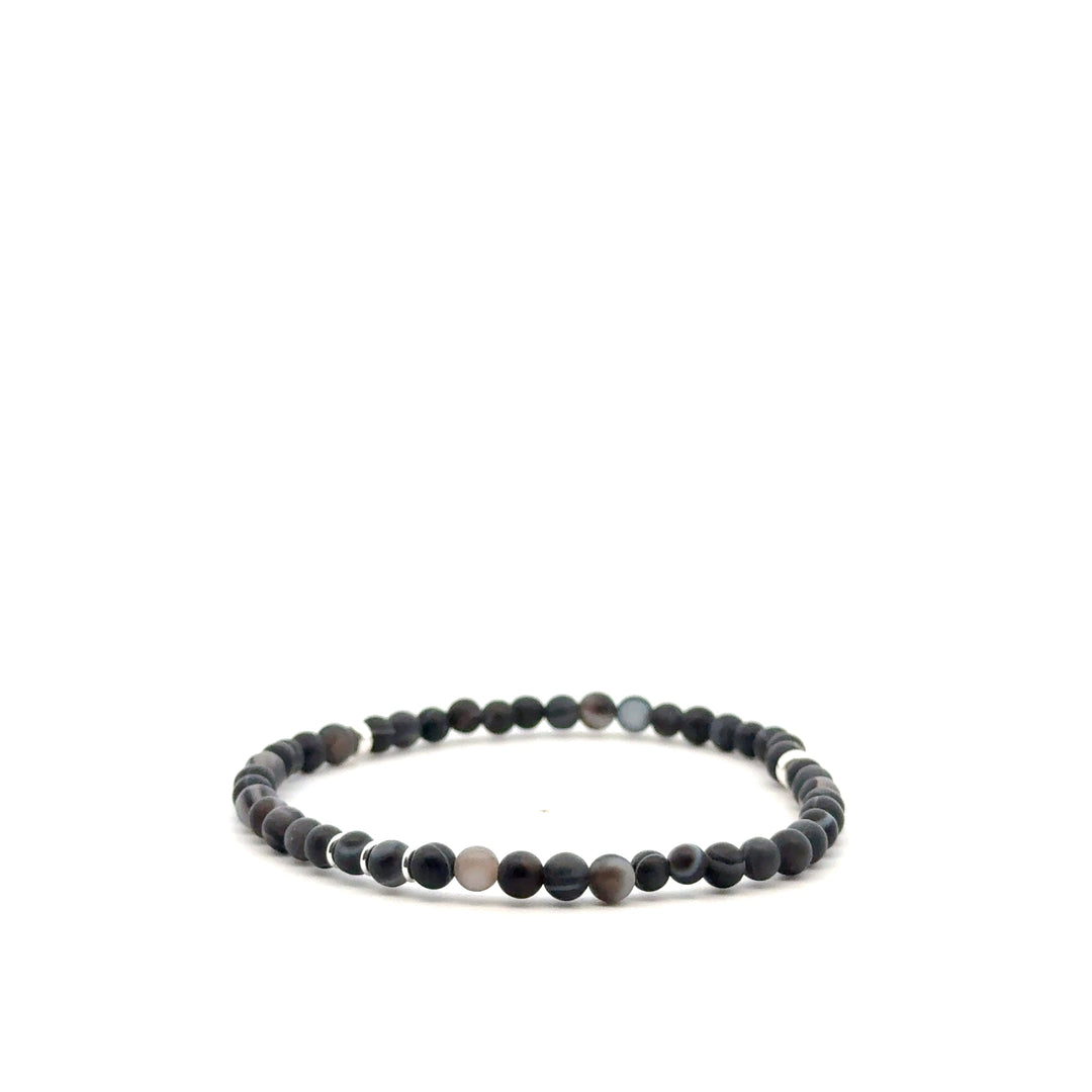 P-76 Mens Natural Agate Beaded Bracelet - Valentshop Jewelry
