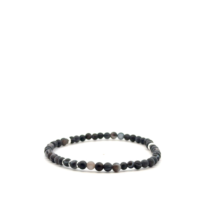P-76 Mens Natural Agate Beaded Bracelet - Valentshop Jewelry