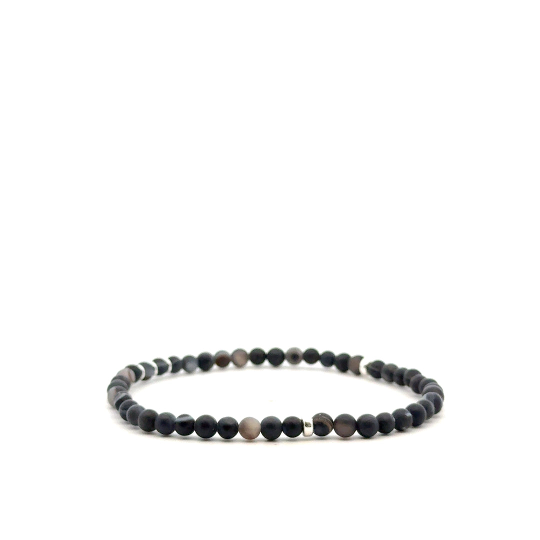 P-76 Mens Natural Agate Beaded Bracelet - Valentshop Jewelry