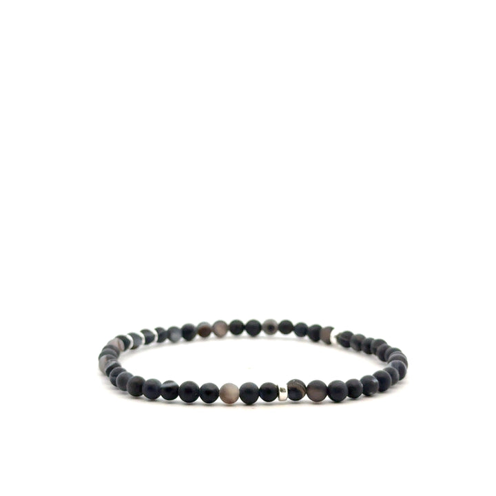 P-76 Mens Natural Agate Beaded Bracelet - Valentshop Jewelry