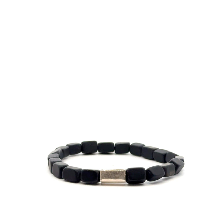 P-76 Mens Natural Matte Tourmaline Nugget Beaded Bracelet - Valentshop Jewelry