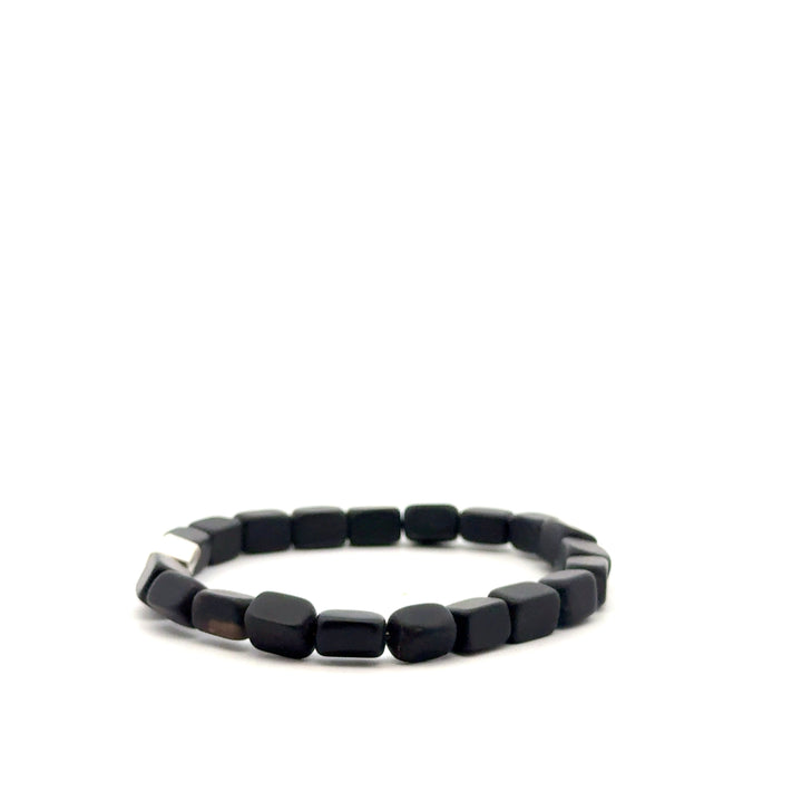 P-76 Mens Natural Matte Tourmaline Nugget Beaded Bracelet - Valentshop Jewelry