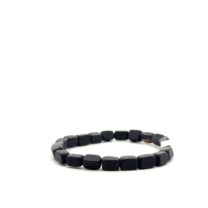 P-76 Mens Natural Matte Tourmaline Nugget Beaded Bracelet - Valentshop Jewelry