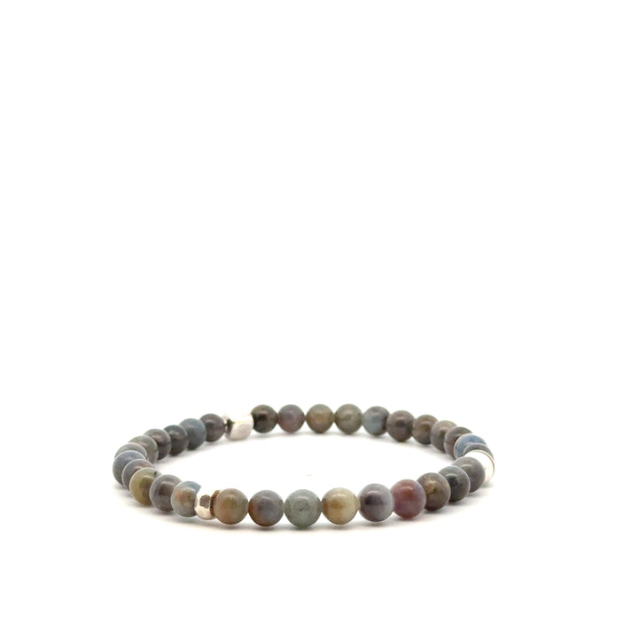 P-76 Mens Natural Sapphire Beaded Bracelet - 1/4 inch width - Valentshop Jewelry