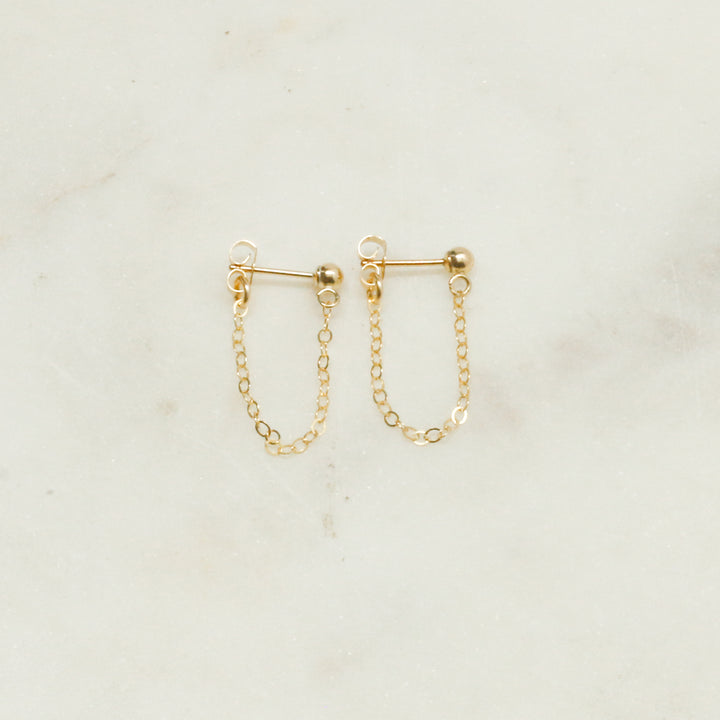 "front-to-back" chain earrings - classic cable - valentshop.com