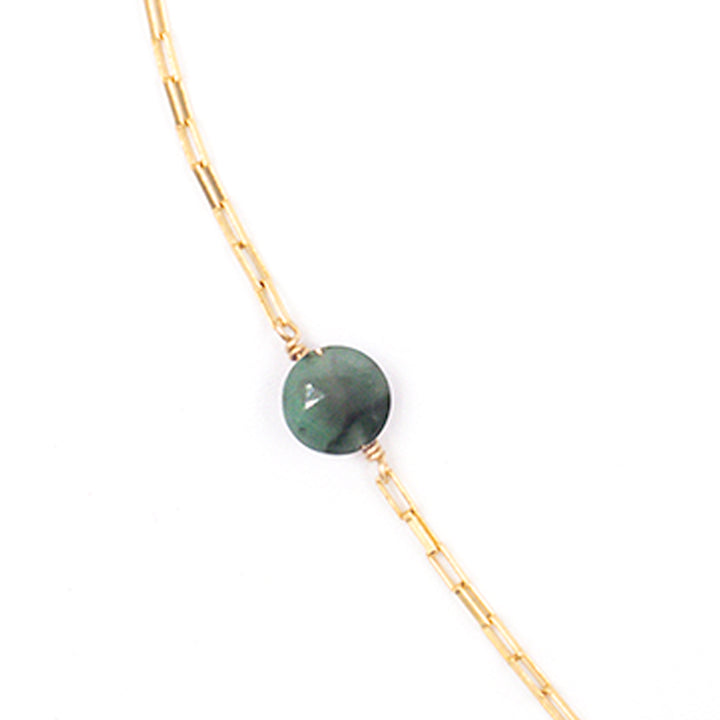 emerald 3-stone coin necklace - Valentshop Jewelry