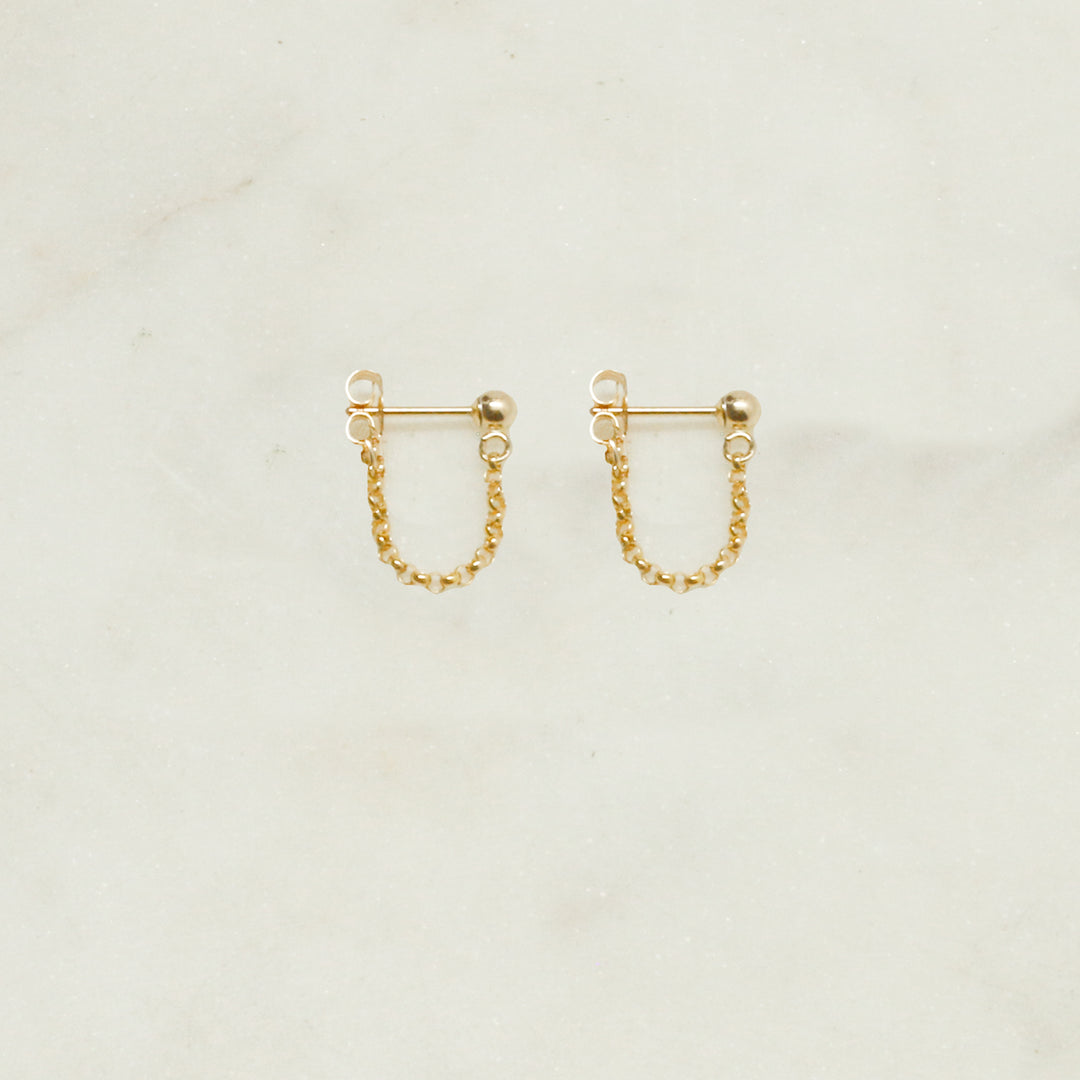 "front-to-back" chain earrings - round link - valentshop.com
